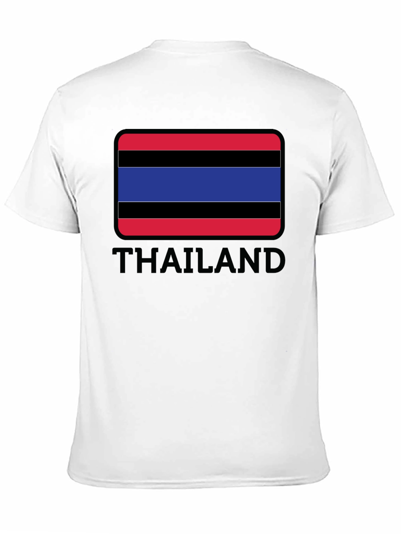 Thailand Flag T-Shirt Black Crew Neck