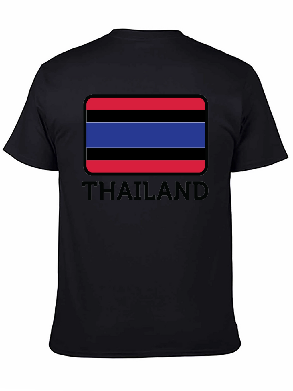 Thailand Flag T-Shirt Black Crew Neck
