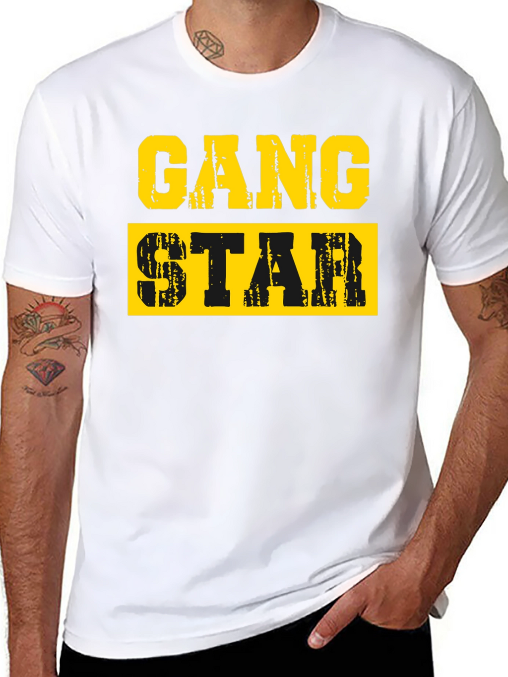 Gang Star Graphic T-Shirt - Black