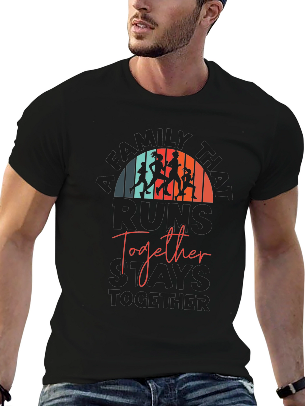 Family Running Together T-Shirt