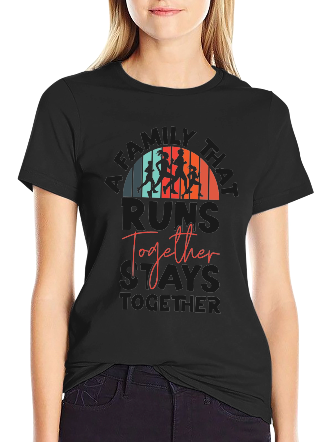 Family Running Together T-Shirt