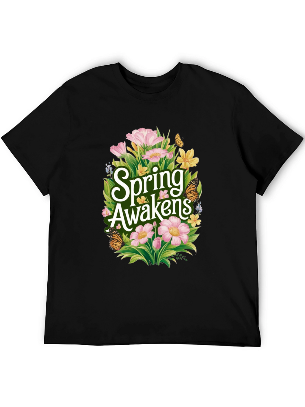 Spring Awakens Black Graphic Tee