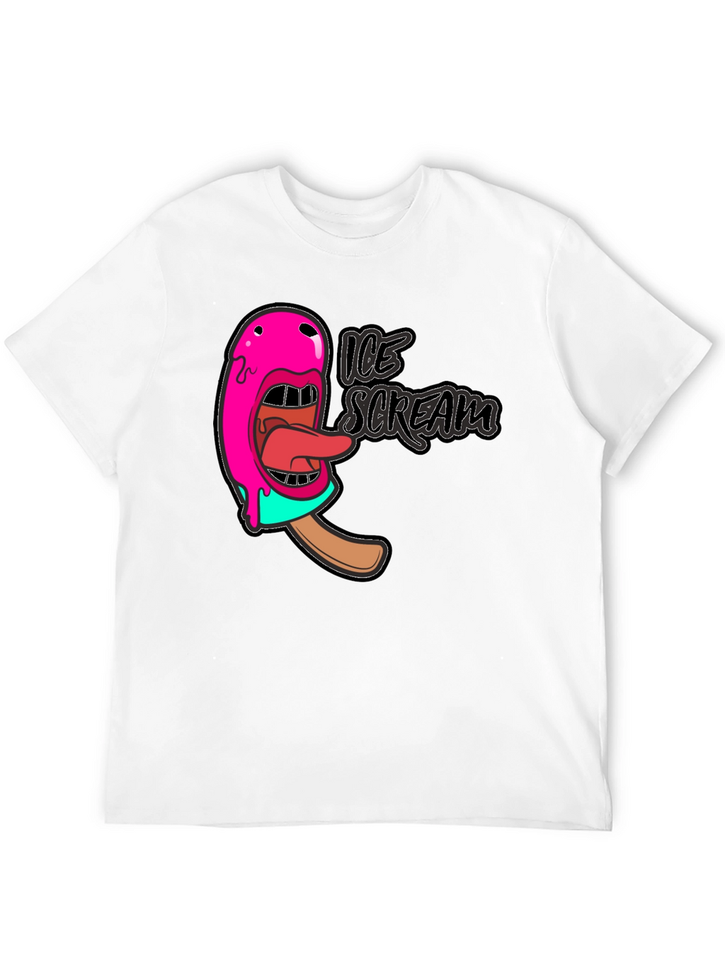 Ice Scream Graphic T-Shirt - Black Cotton Tee