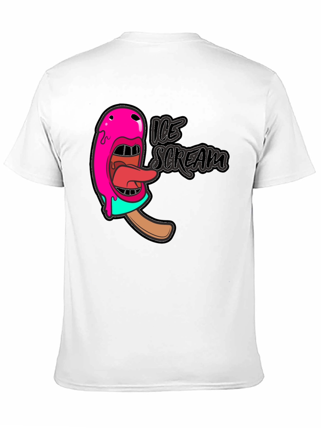 Ice Scream Graphic T-Shirt - Black Cotton Tee