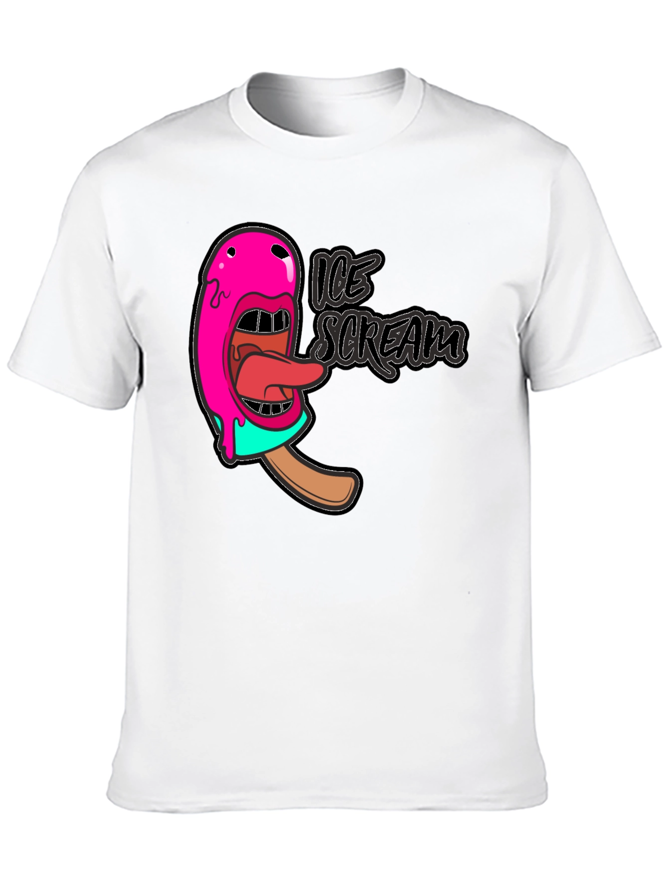 Ice Scream Graphic T-Shirt - Black Cotton Tee