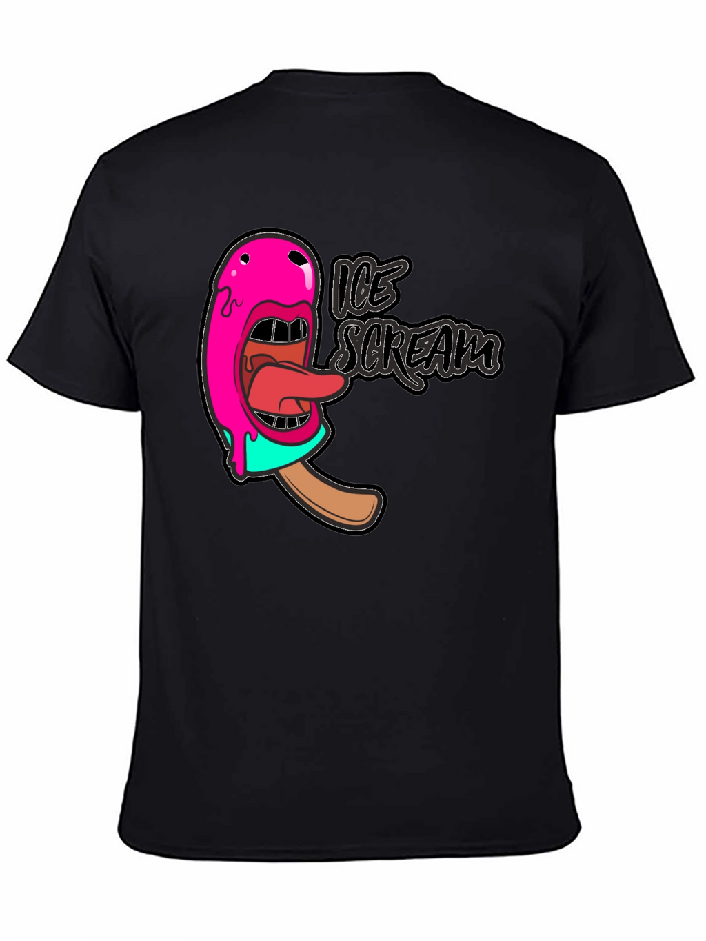 Ice Scream Graphic T-Shirt - Black Cotton Tee