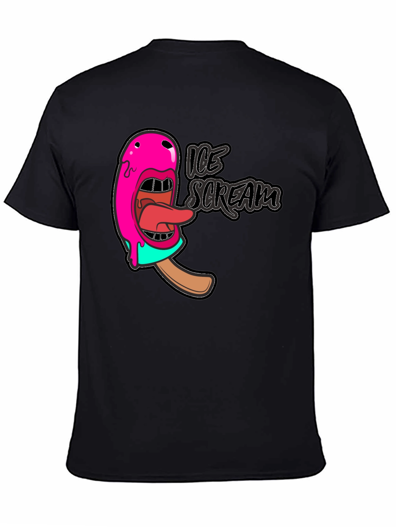 Ice Scream Graphic T-Shirt - Black Cotton Tee