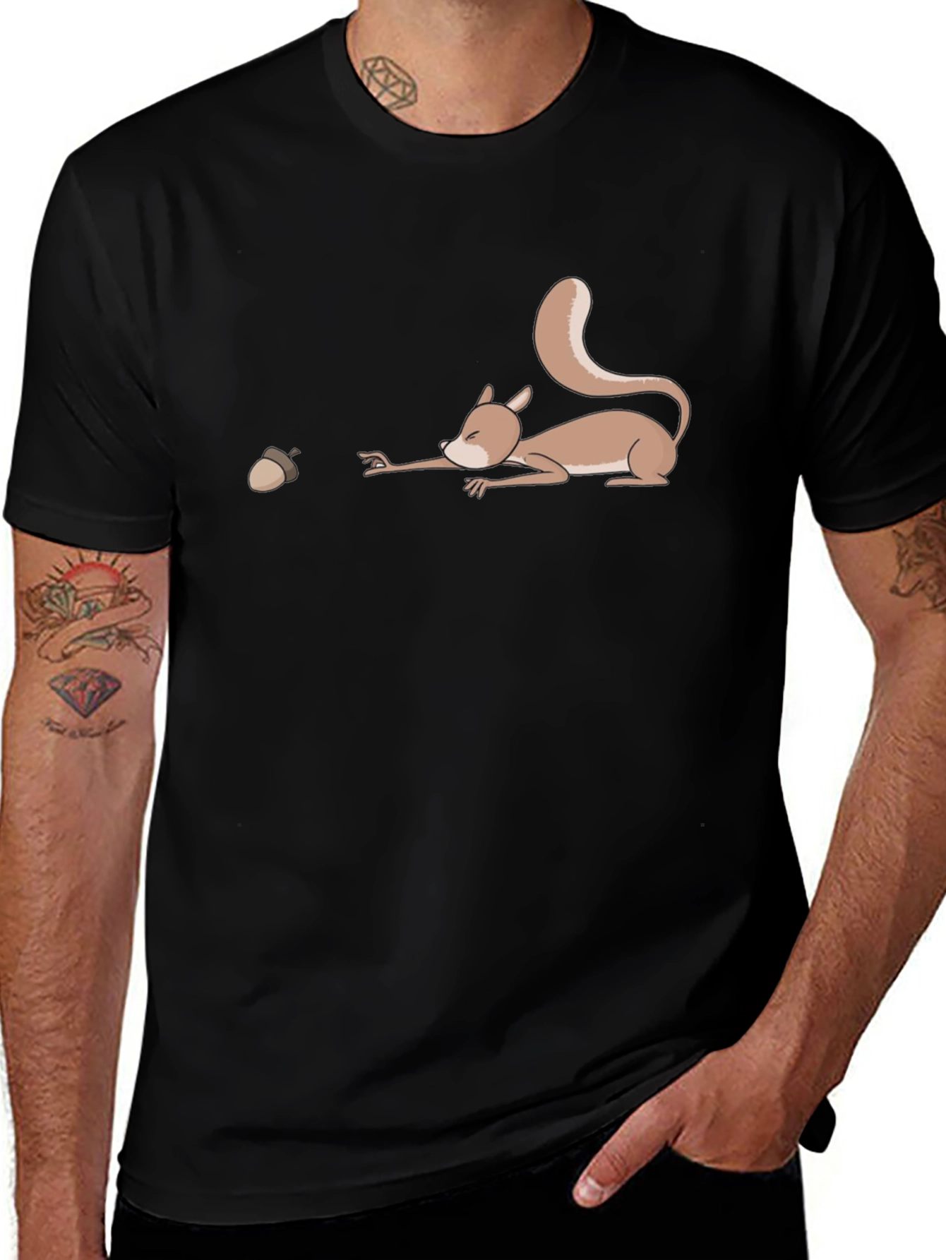 Funny Squirrel Reaching for Acorn T-Shirt