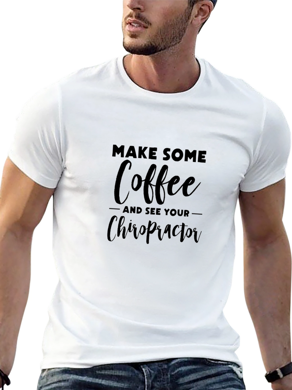 Coffee & Chiropractic T-Shirt Funny Chiropractor Tee
