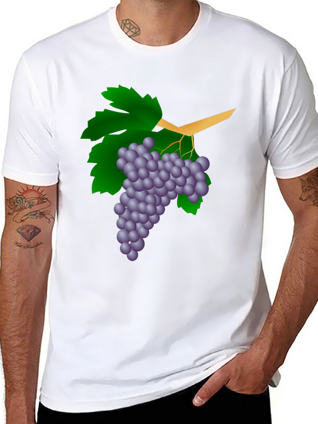 Grapes Graphic Black T-Shirt