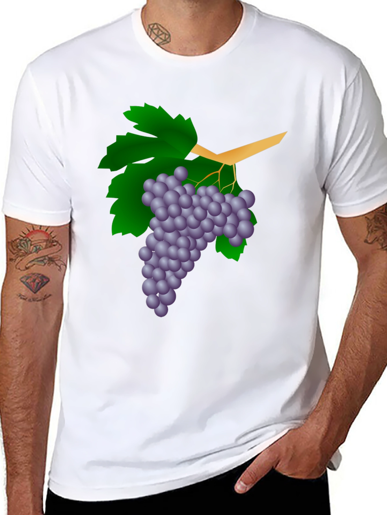 Grapes Graphic Black T-Shirt
