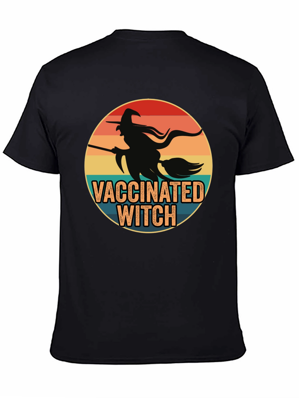 Vaccinated Witch T-Shirt - Halloween Design