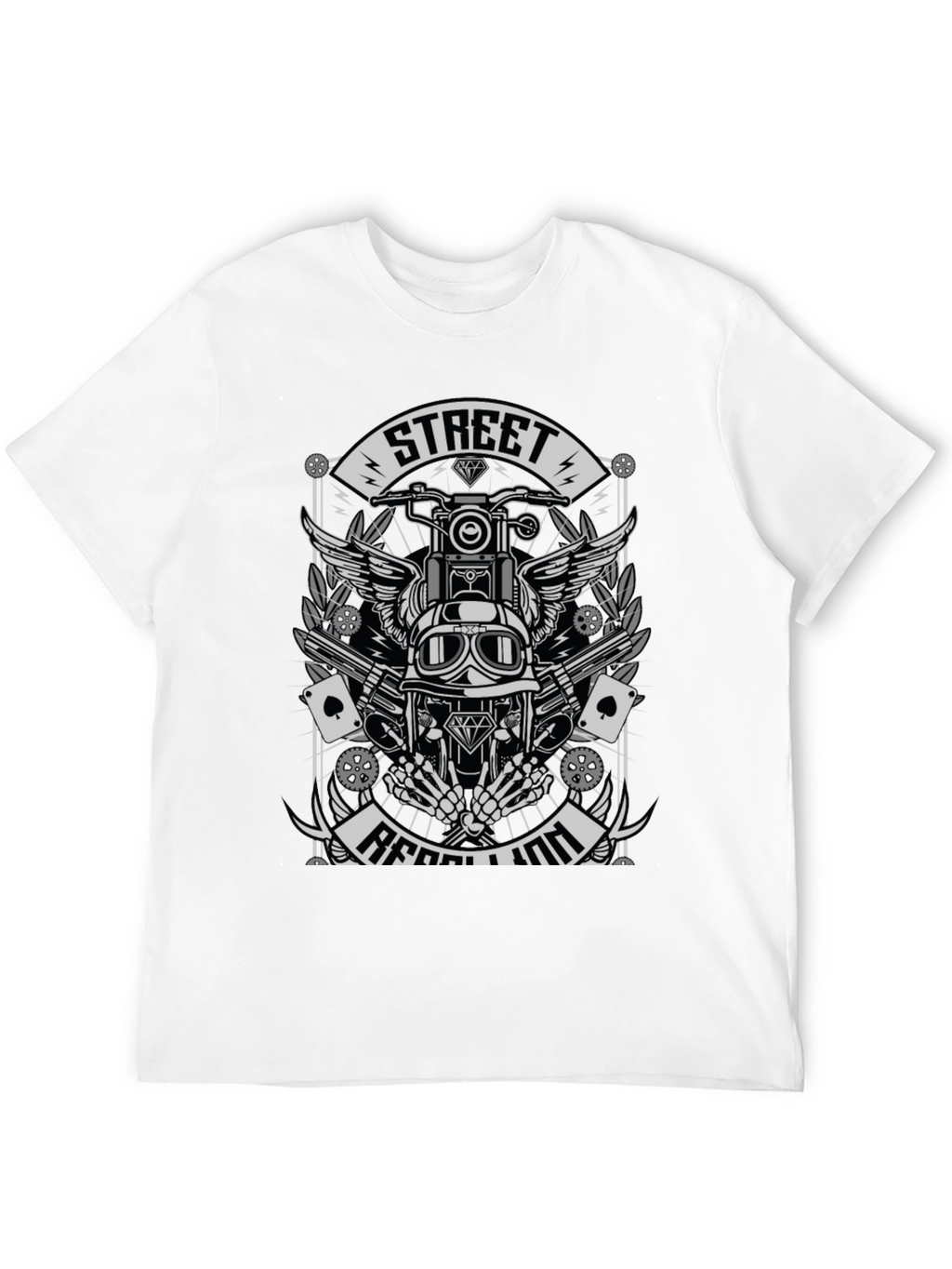 Street Rebellion T-Shirt - Motorcycle Rider Graphic Tee