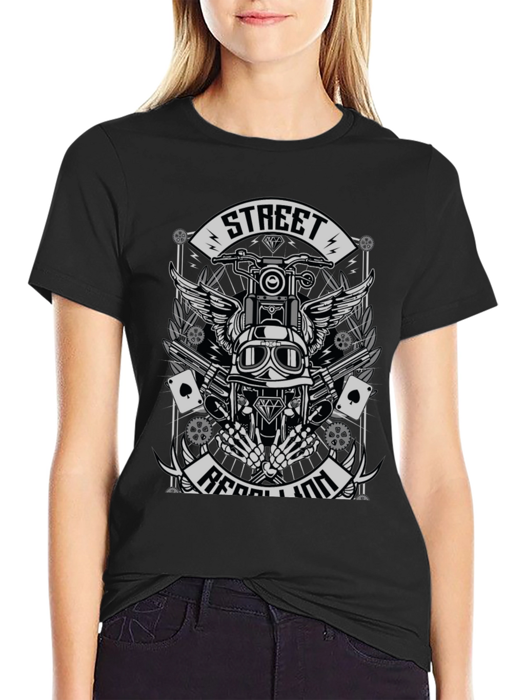 Street Rebellion T-Shirt - Motorcycle Rider Graphic Tee