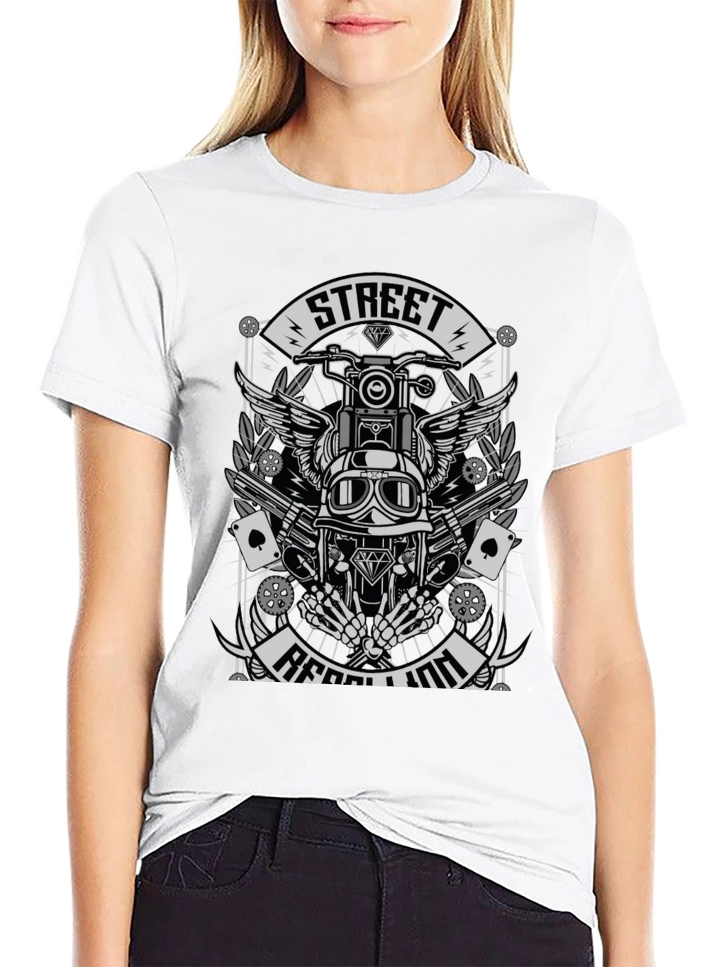 Street Rebellion T-Shirt - Motorcycle Rider Graphic Tee