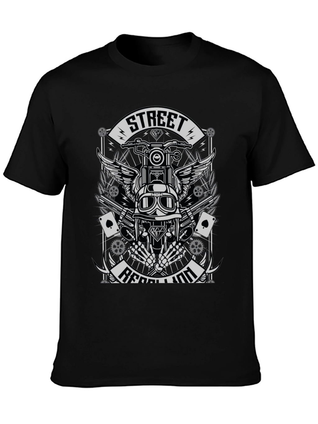 Street Rebellion T-Shirt - Motorcycle Rider Graphic Tee