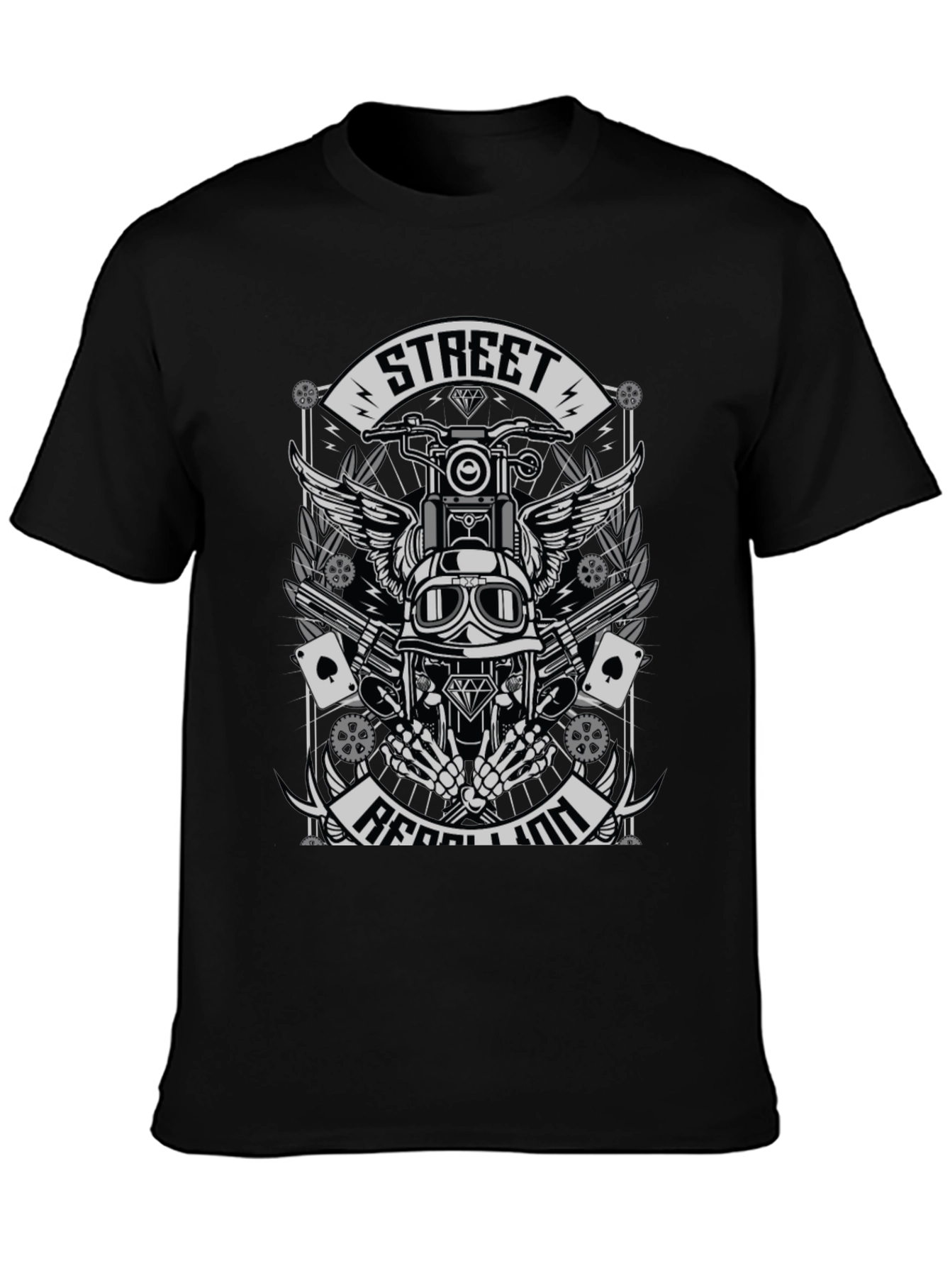 Street Rebellion T-Shirt - Motorcycle Rider Graphic Tee