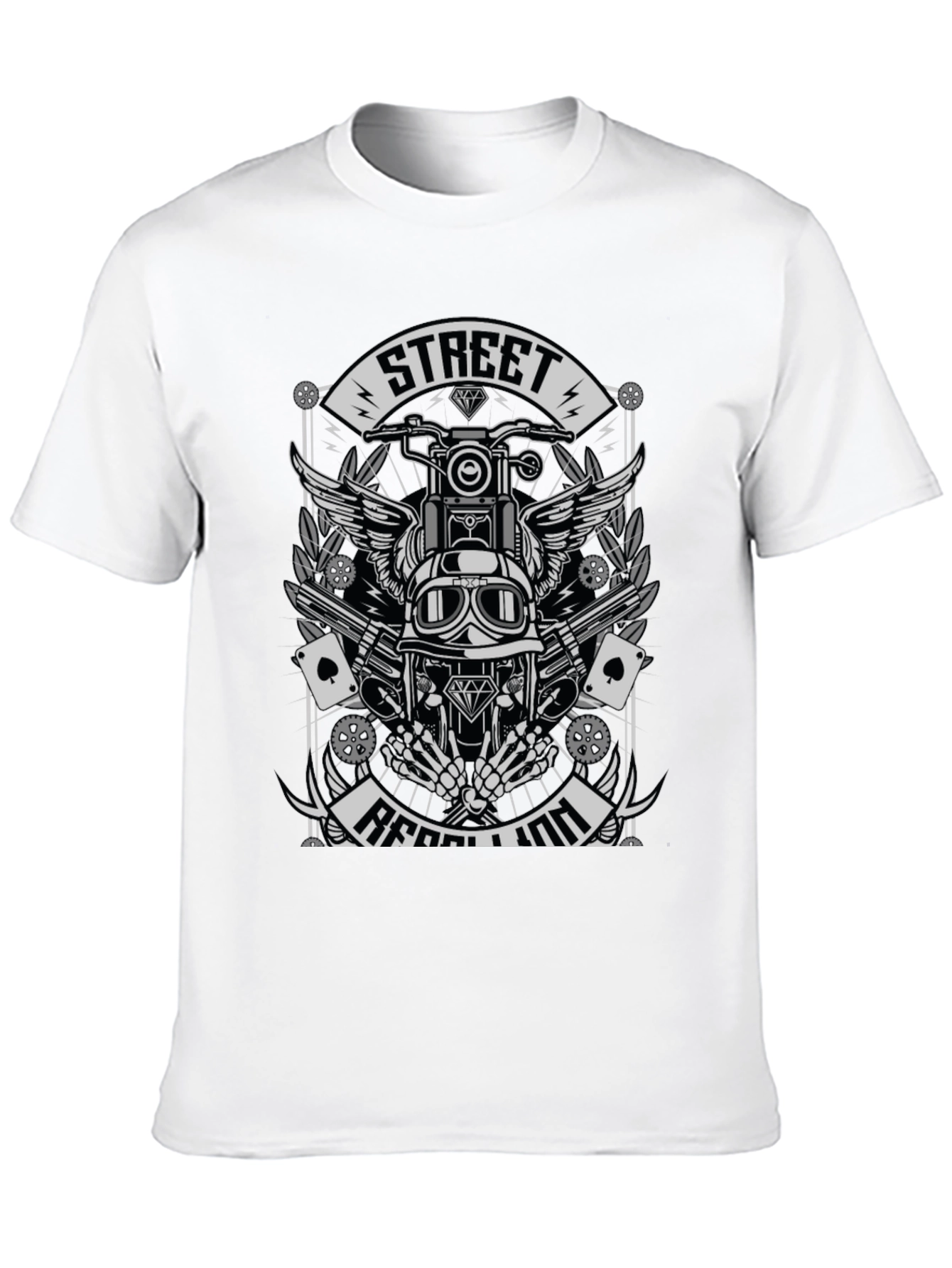 Street Rebellion T-Shirt - Motorcycle Rider Graphic Tee
