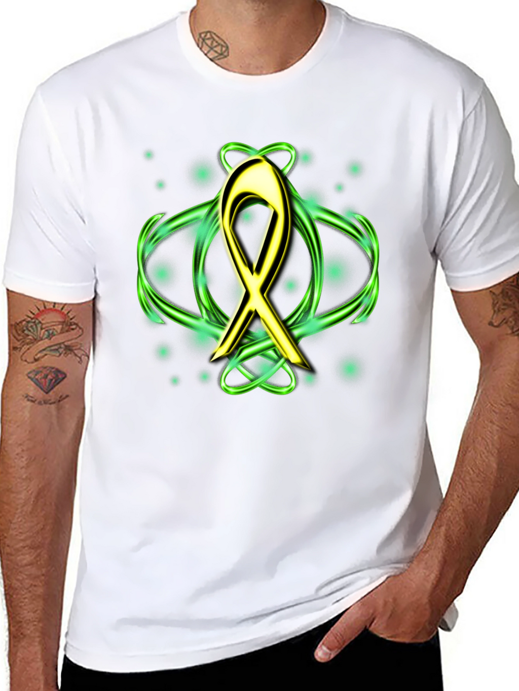 Gold Ribbon T-Shirt - Cancer Awareness