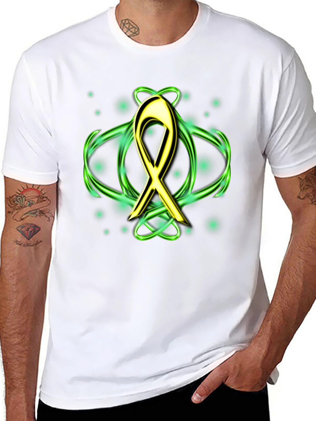 Gold Ribbon T-Shirt - Cancer Awareness