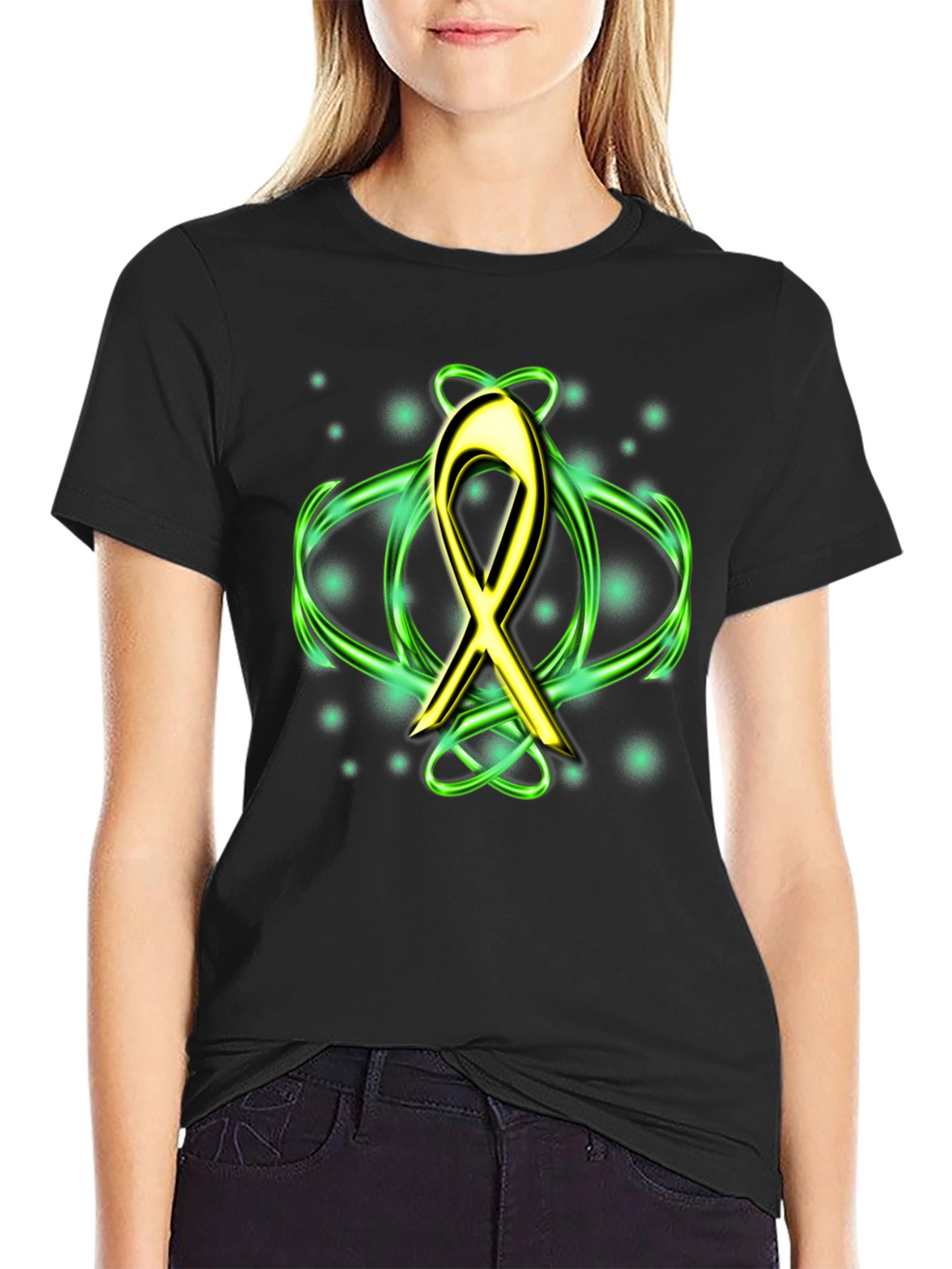 Gold Ribbon T-Shirt - Cancer Awareness
