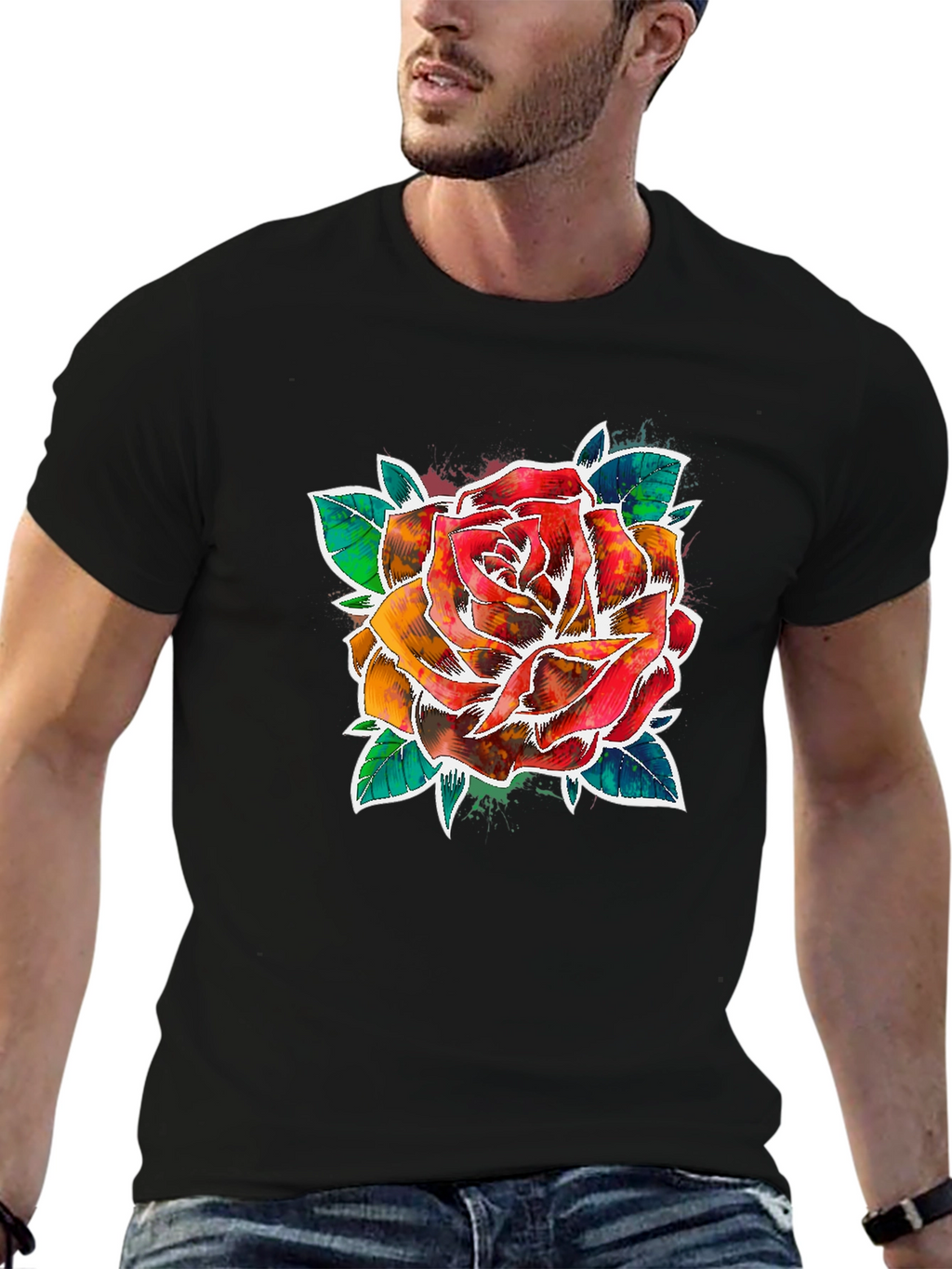 Watercolor Rose Graphic Tee