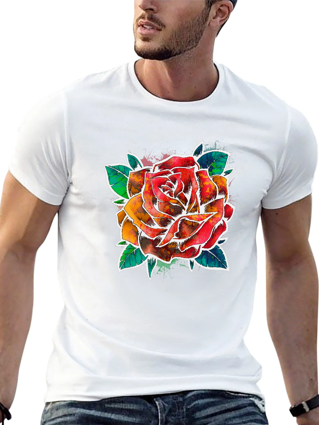Watercolor Rose Graphic Tee