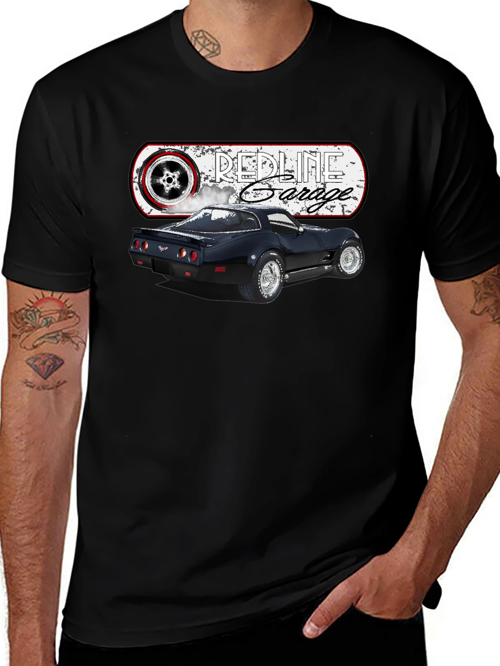 Redline Garage Corvette T-Shirt - Black