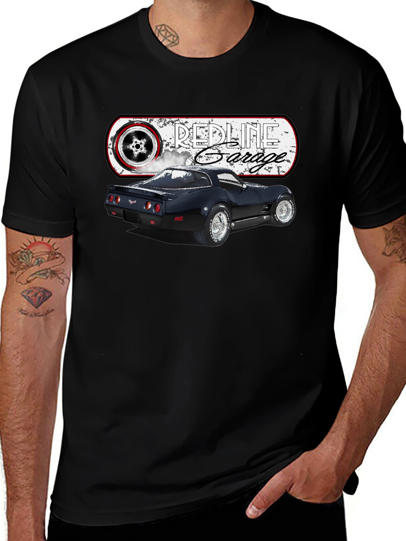 Redline Garage Corvette T-Shirt - Black