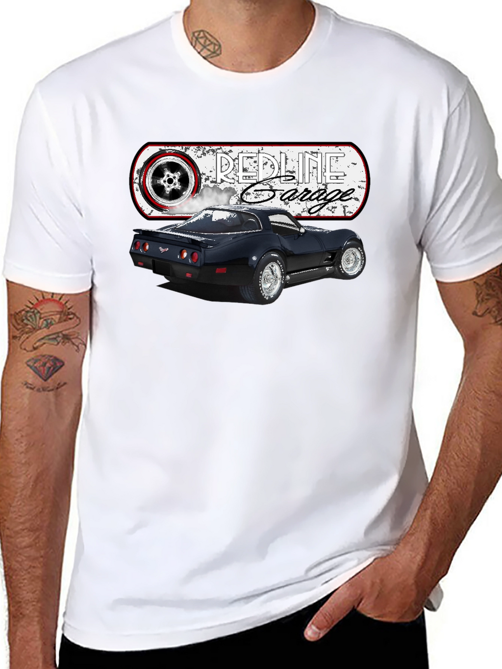 Redline Garage Corvette T-Shirt - Black