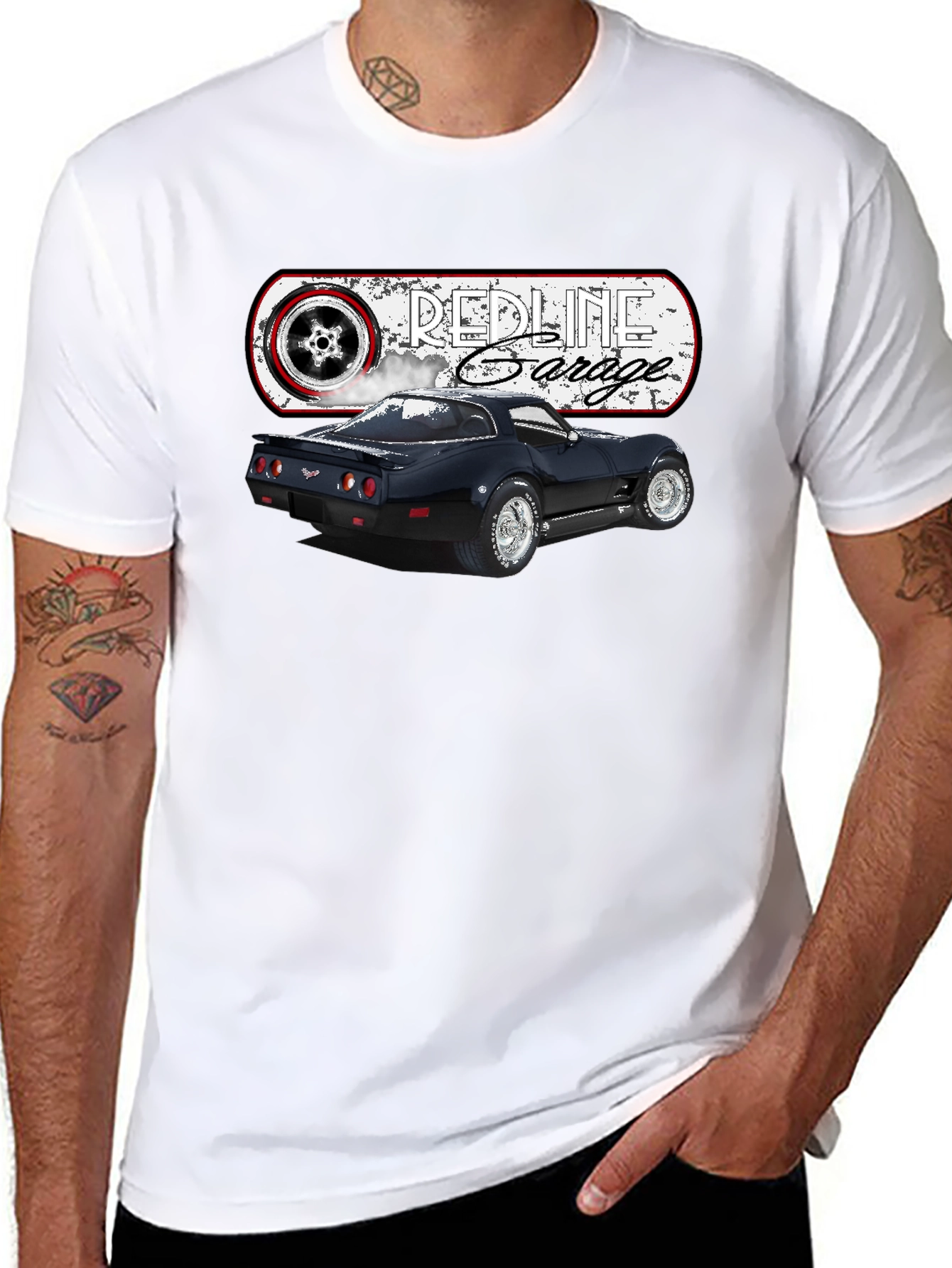 Redline Garage Corvette T-Shirt - Black