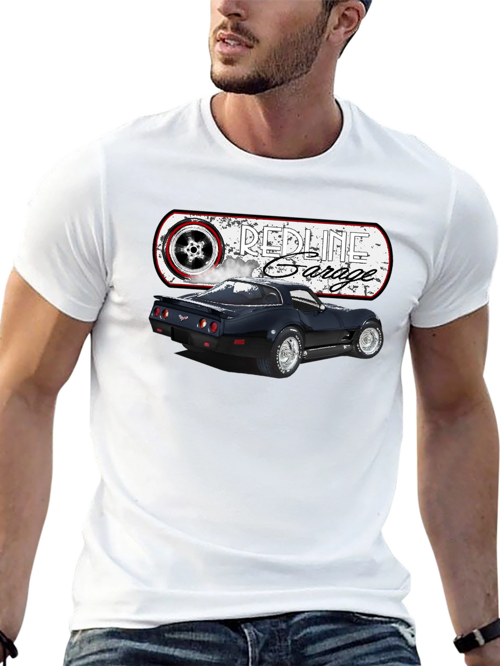 Redline Garage Corvette T-Shirt - Black