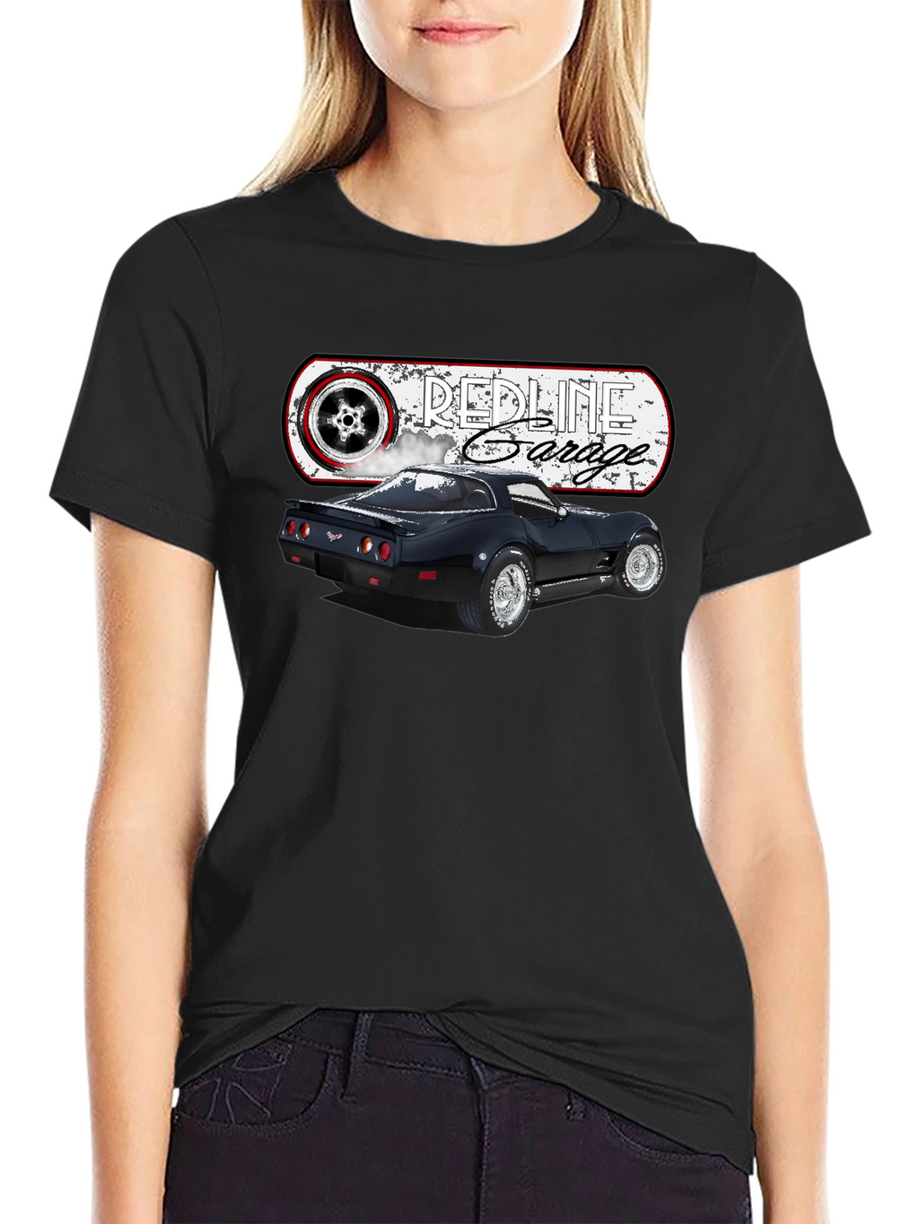 Redline Garage Corvette T-Shirt - Black