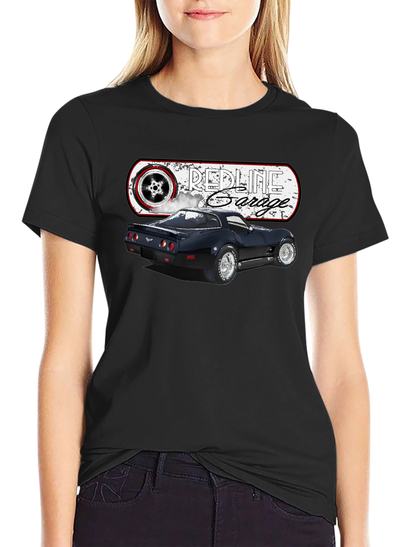 Redline Garage Corvette T-Shirt - Black
