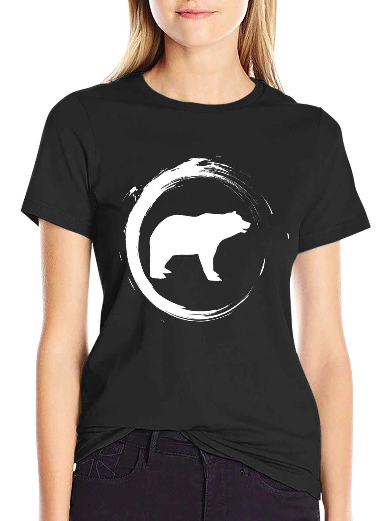 Bear Graphic Print Crew Neck T-Shirt