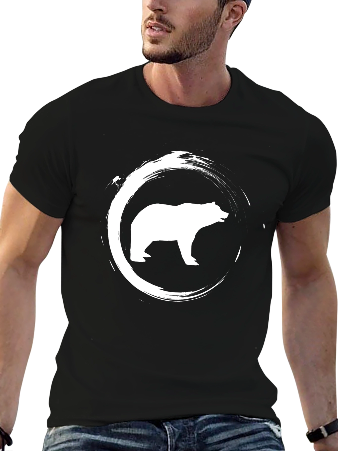 Bear Graphic Print Crew Neck T-Shirt