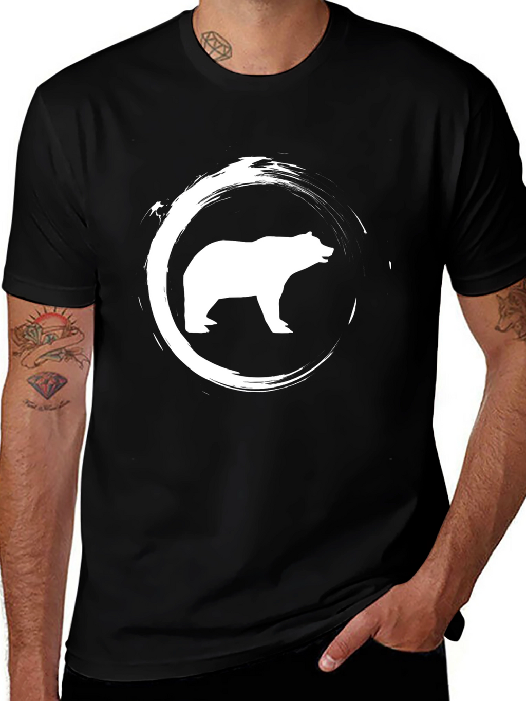 Bear Graphic Print Crew Neck T-Shirt