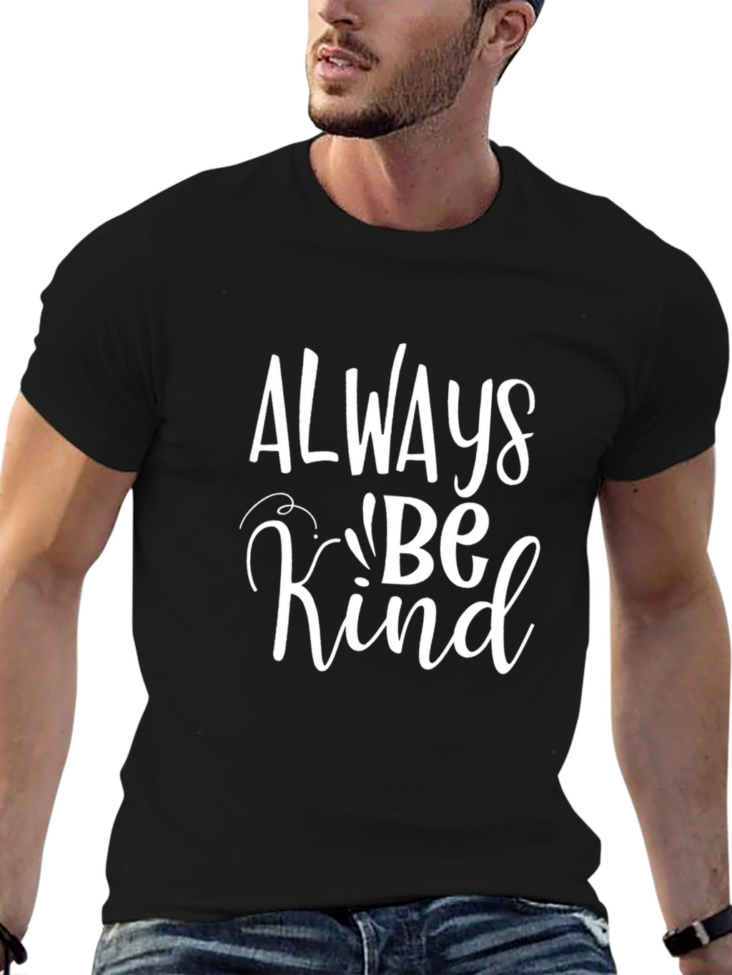 Always Be Kind Graphic Tee - Black Cotton T-Shirt