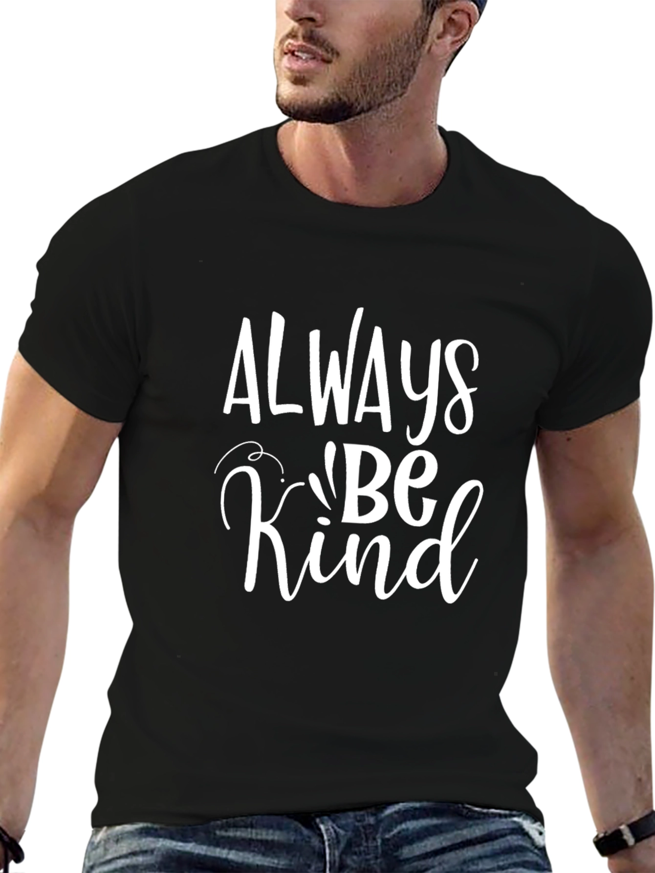 Always Be Kind Graphic Tee - Black Cotton T-Shirt