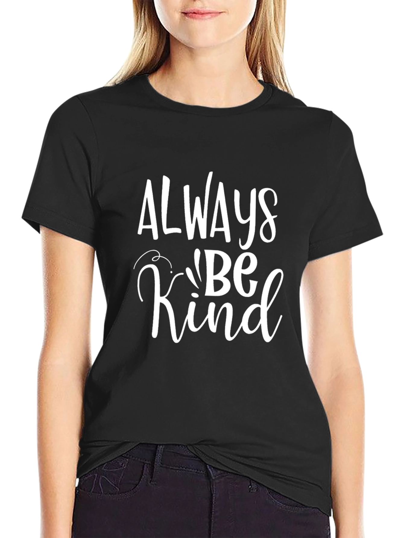 Always Be Kind Graphic Tee - Black Cotton T-Shirt
