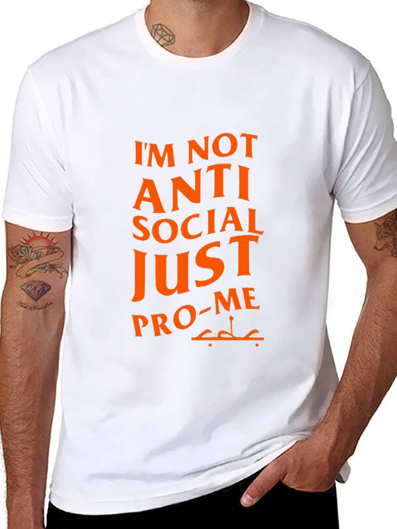 Pro-Me Graphic Tee - Anti Social Funny T-Shirt
