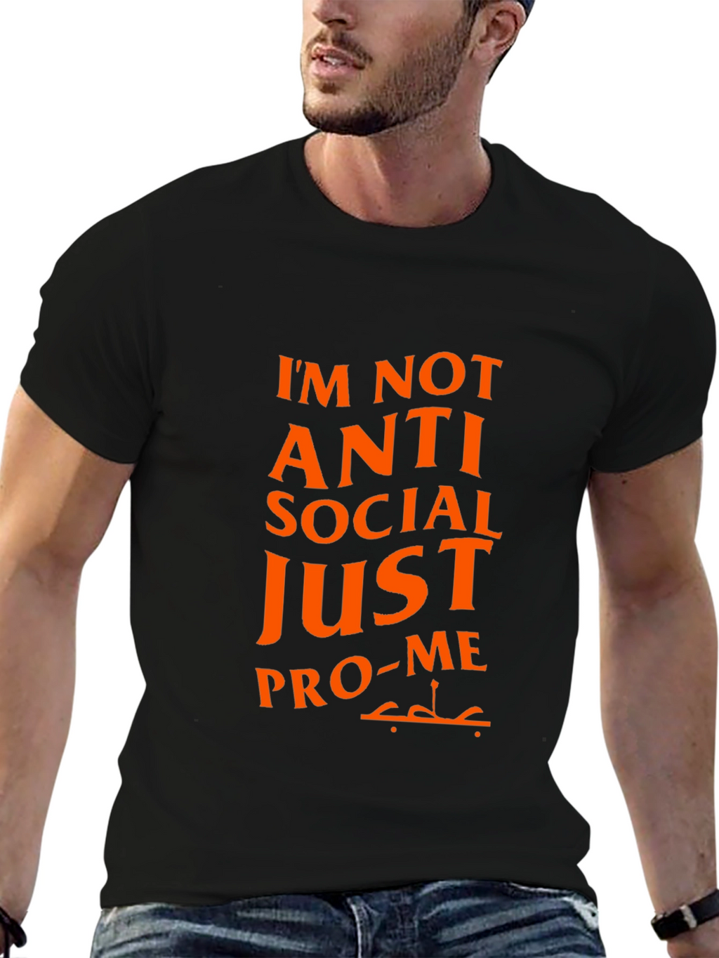 Pro-Me Graphic Tee - Anti Social Funny T-Shirt