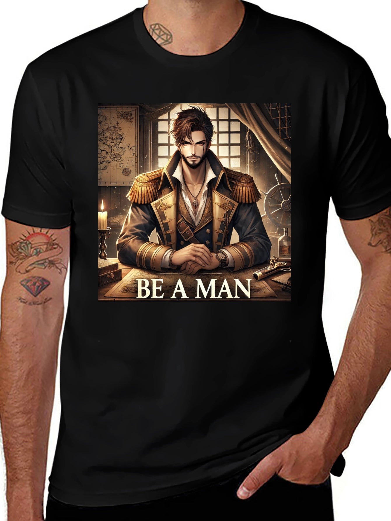 Be A Man Pirate Captain T-Shirt