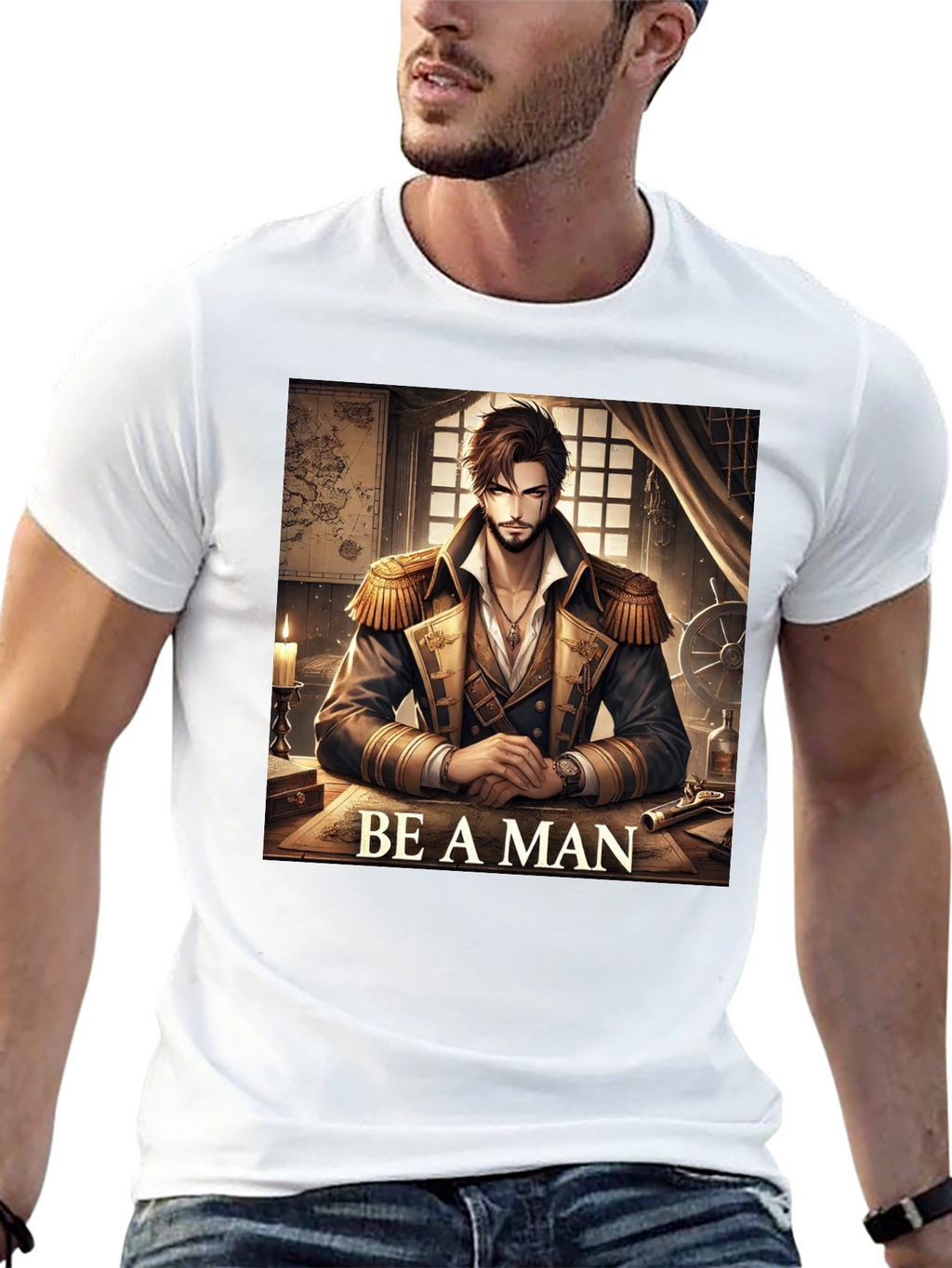 Be A Man Pirate Captain T-Shirt