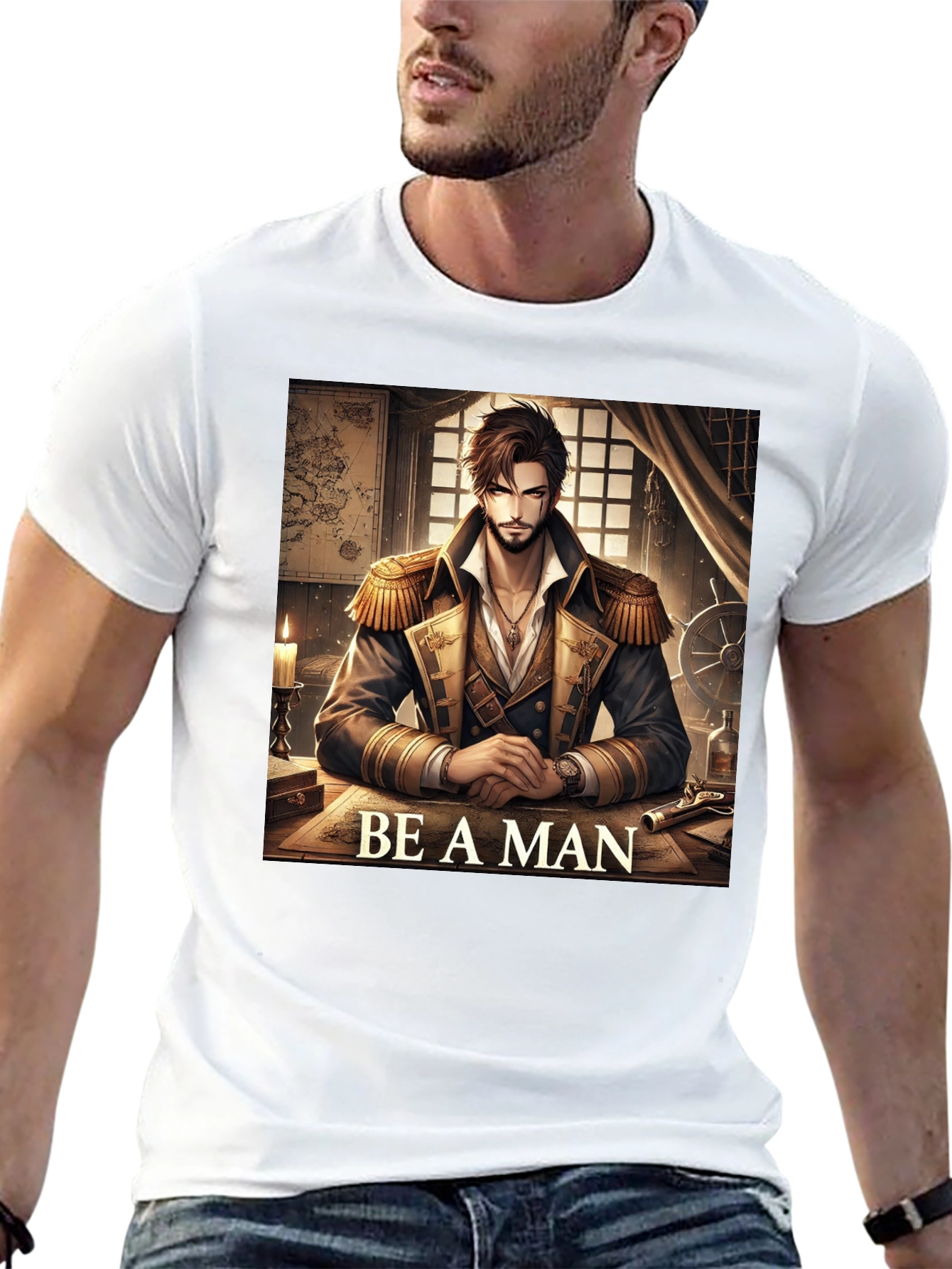 Be A Man Pirate Captain T-Shirt
