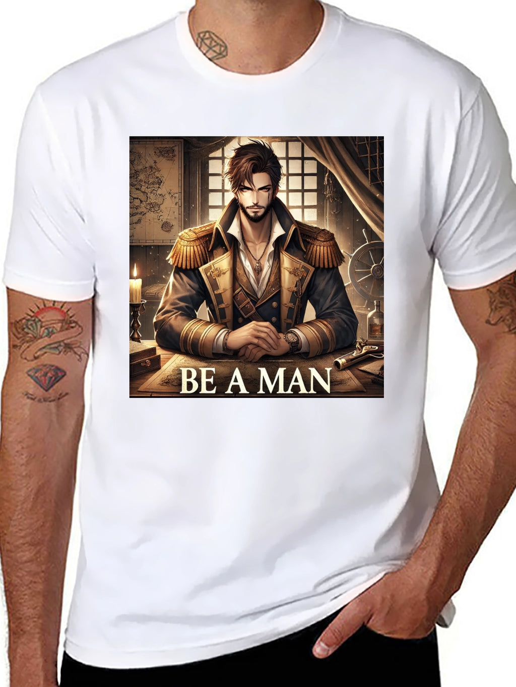 Be A Man Pirate Captain T-Shirt